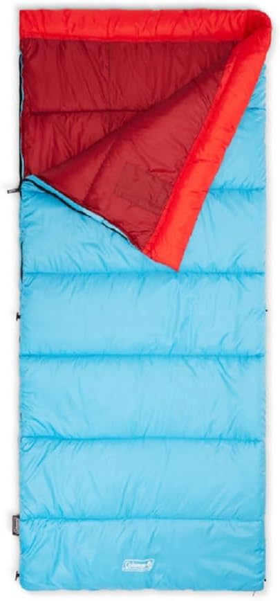 Coleman Flatlands 40°F Sleeping Bag, Made from 100% Recycled Material, Cool Weather Adult Sleep Sack