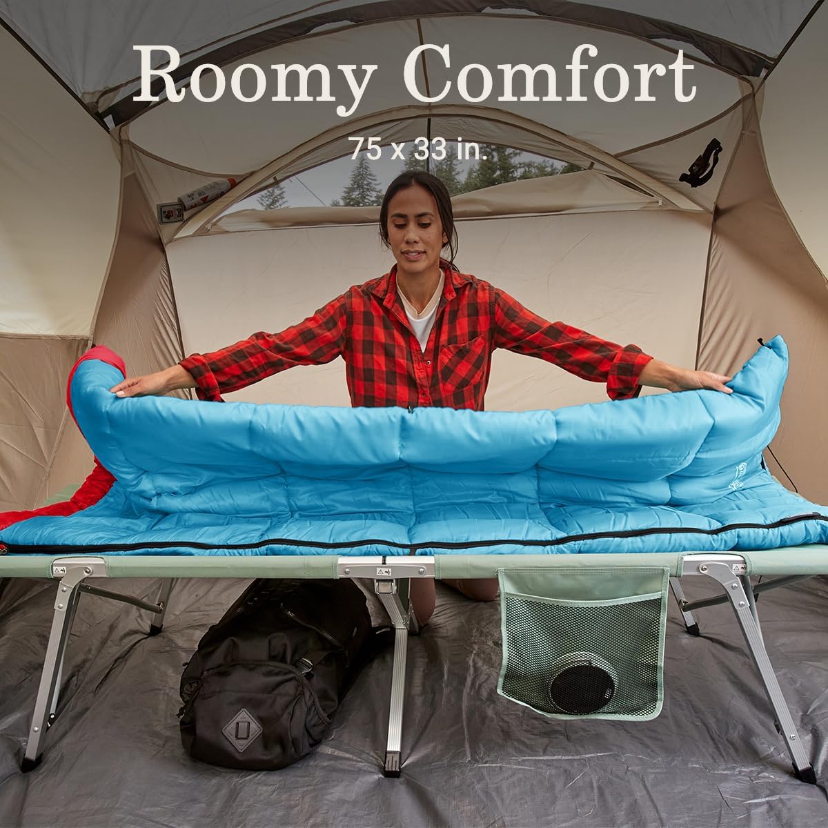 Coleman Flatlands 40°F Sleeping Bag, Made from 100% Recycled Material, Cool Weather Adult Sleep Sack - Image 5